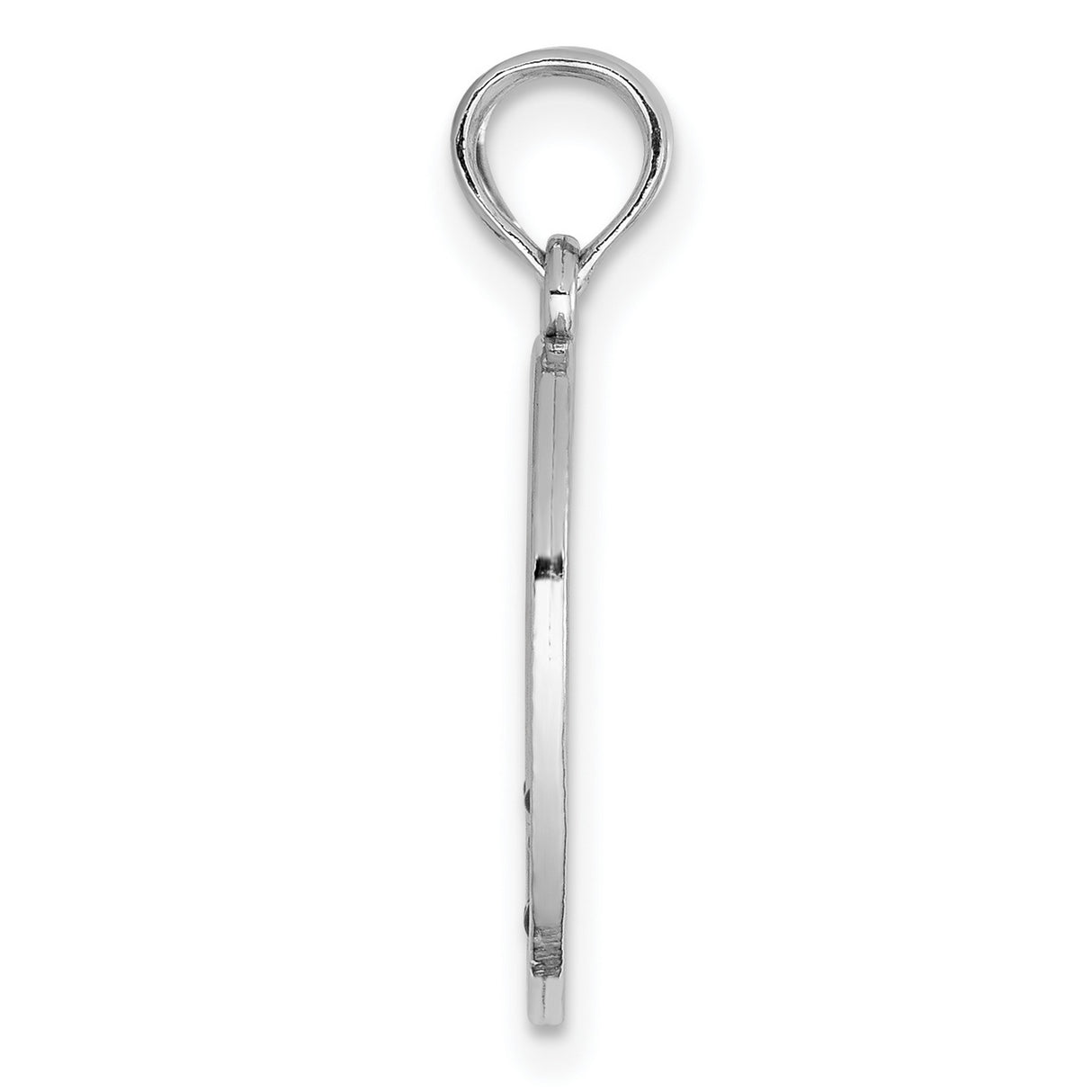 14k White Gold Split Heart Pendant with Big Sister and Little Sister Engraving, Red Flower Accent