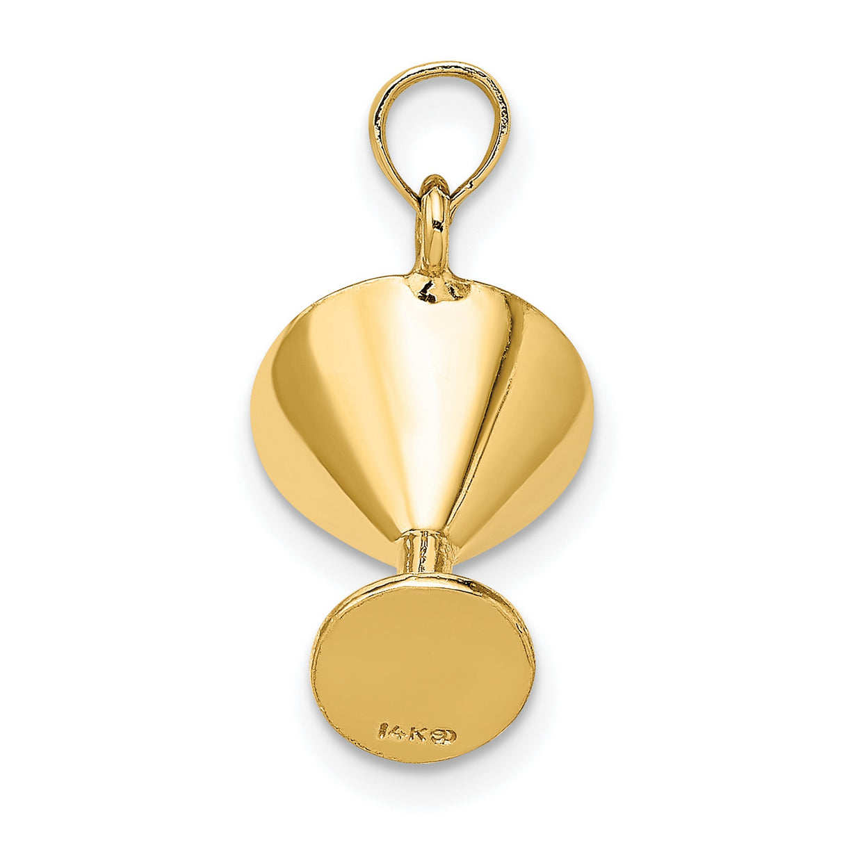 14k Yellow Gold Martini Glass Pendant with Olive Detail, Cocktail Theme Charm