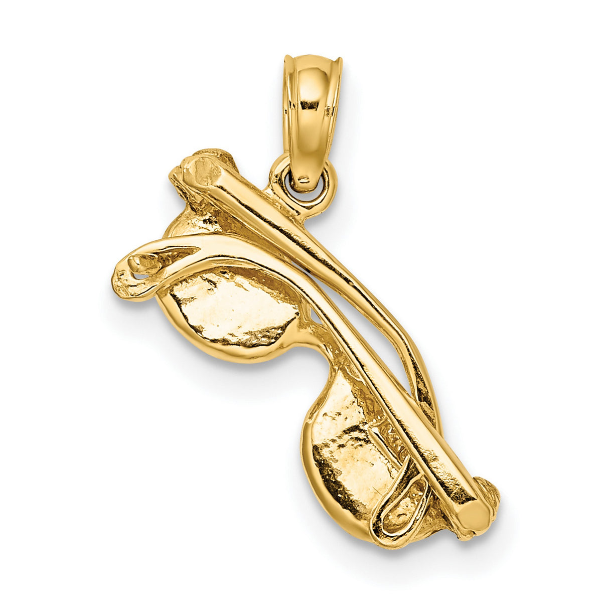 14k Yellow Gold Sunglasses Pendant with Yellow Enamel Lenses, Fun Summer Beach Charm