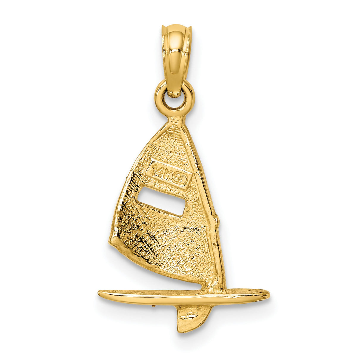 14k Yellow Gold Sailboat Pendant with Pink Enamel, Nautical Charm for Women or Unisex Wear