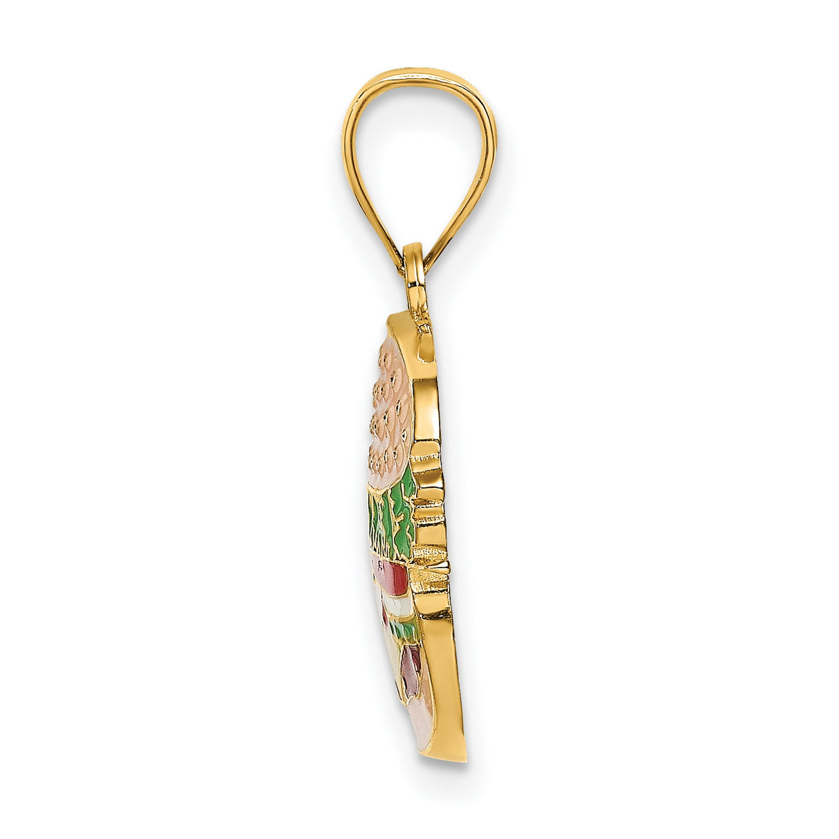 14k Yellow Gold Hamburger Pendant with Colorful Enamel Detail, Fun Foodie Charm