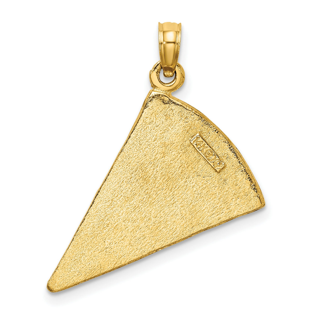 14k Yellow Gold Pizza Slice Pendant with Colorful Enamel and Food Charm Design