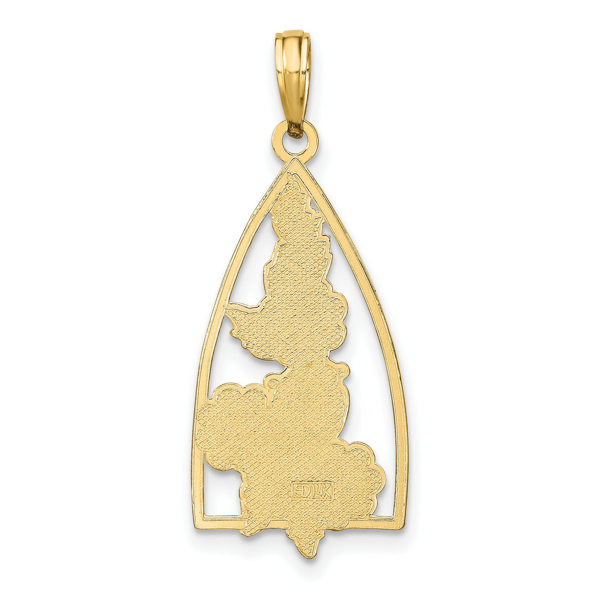 14k Yellow Gold Pendant with Enamel Flowers and Ladybug, Nature-Inspired Floral Charm