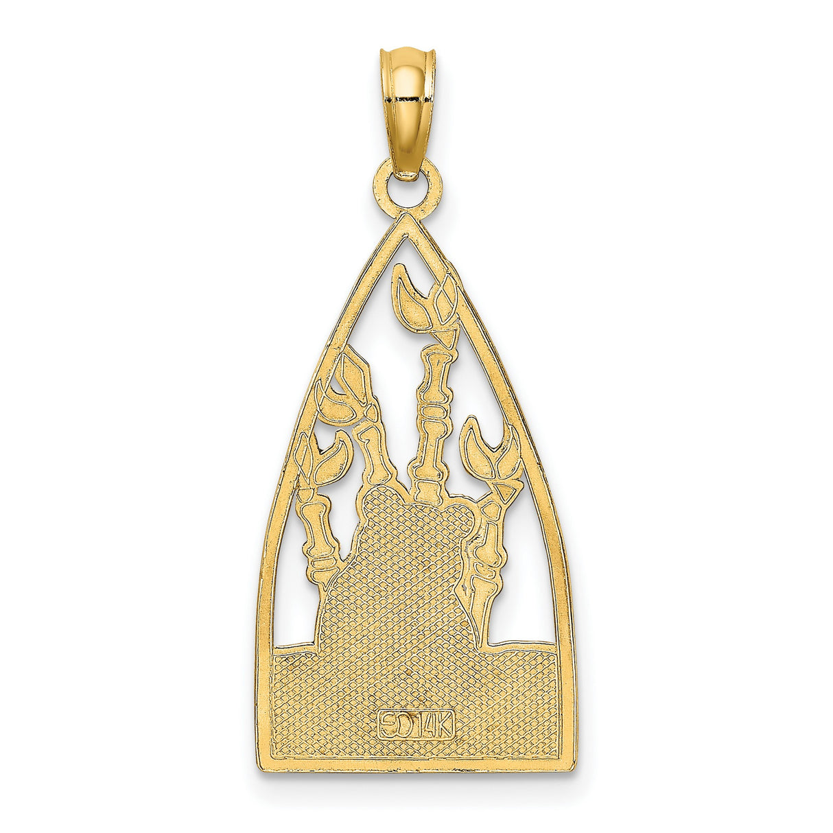 14k Yellow Gold Panda Pendant with Black and White Enamel, Bamboo and Nature Motif