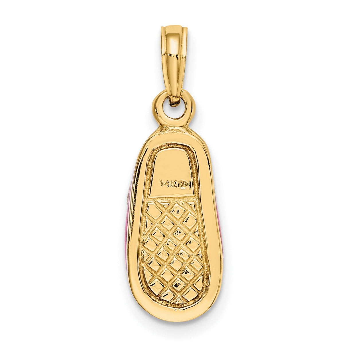 14k Yellow Gold Baby Shoe Pendant with Pink Enamel, Sentimental Keepsake Charm for Women
