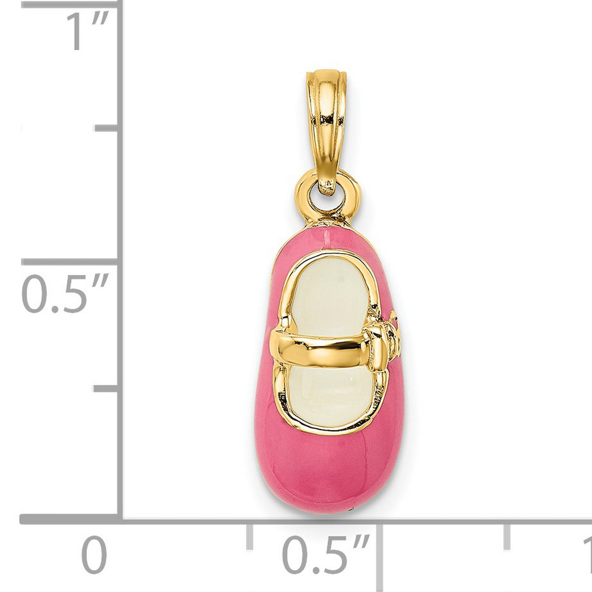 14k Yellow Gold Baby Shoe Pendant with Pink Enamel, Sentimental Keepsake Charm for Women