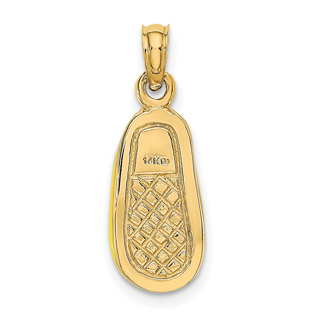 14k Yellow Gold Baby Shoe Pendant with Strap Detail, Symbol of Love and New Life