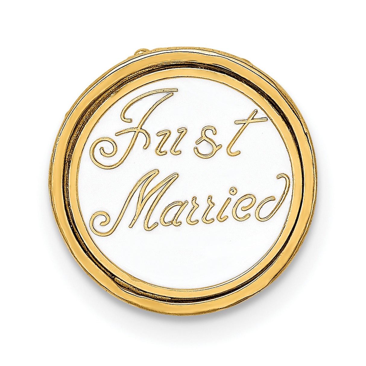 14k Yellow Gold Cake Pendant with Frosted Two Tier Design and Decorative Details