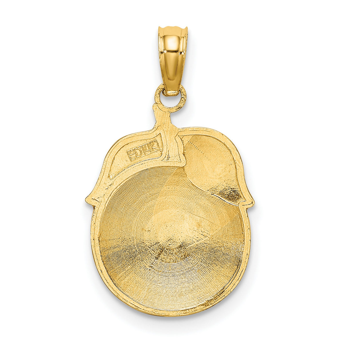 14k Yellow Gold Orange Fruit Pendant with Green Enamel Leaves, Tropical Citrus Charm