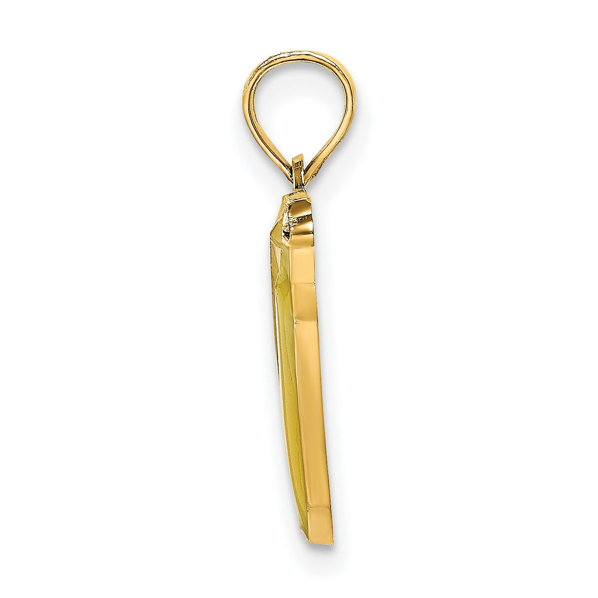 14k Yellow Gold Banana Pendant with Yellow Enamel, Whimsical Tropical Fruit Charm