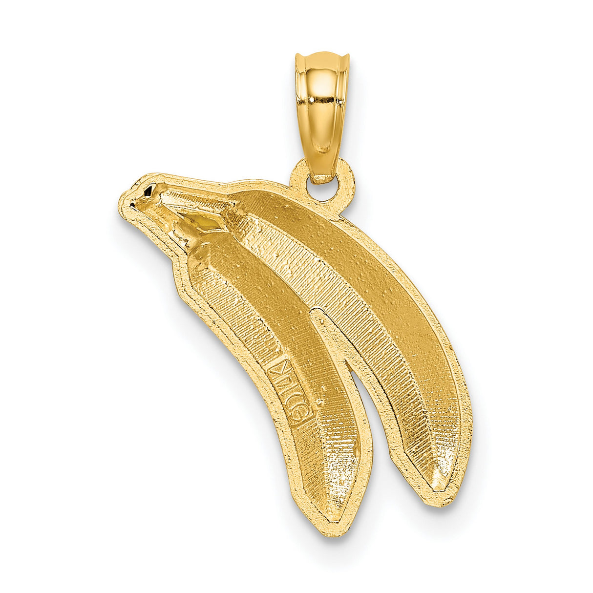 14k Yellow Gold Banana Pendant with Yellow Enamel, Whimsical Tropical Fruit Charm