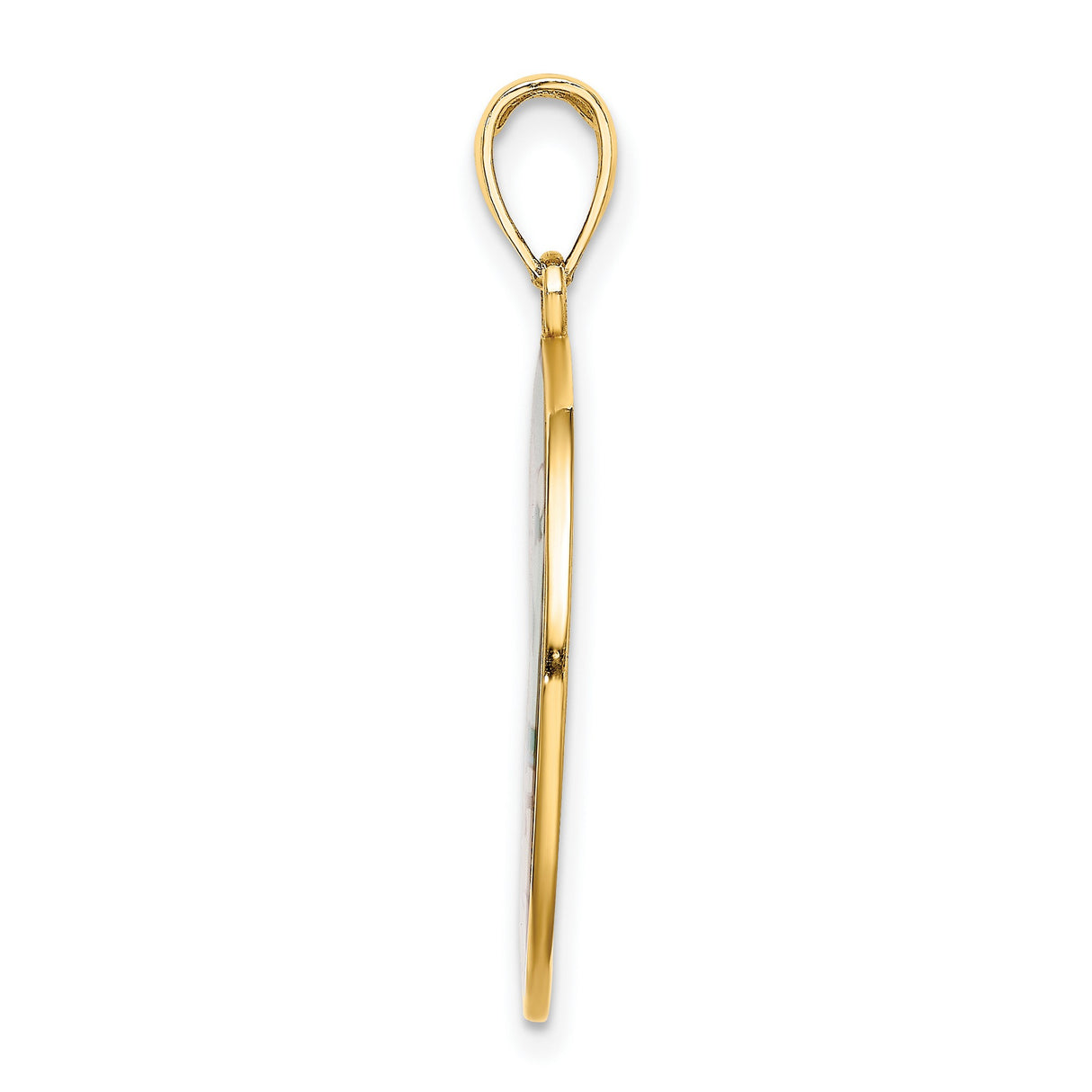 14k Yellow Gold Pendant with Beach Scene, Palm Tree, Sun, Ocean, and Lounge Chair Charm