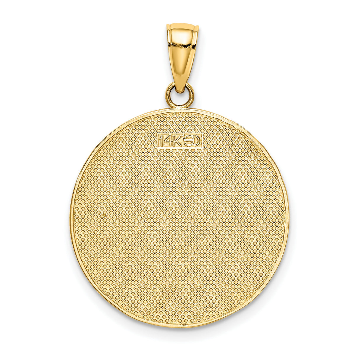 14k Yellow Gold Pendant with Beach Scene, Palm Tree, Sun, Ocean, and Lounge Chair Charm