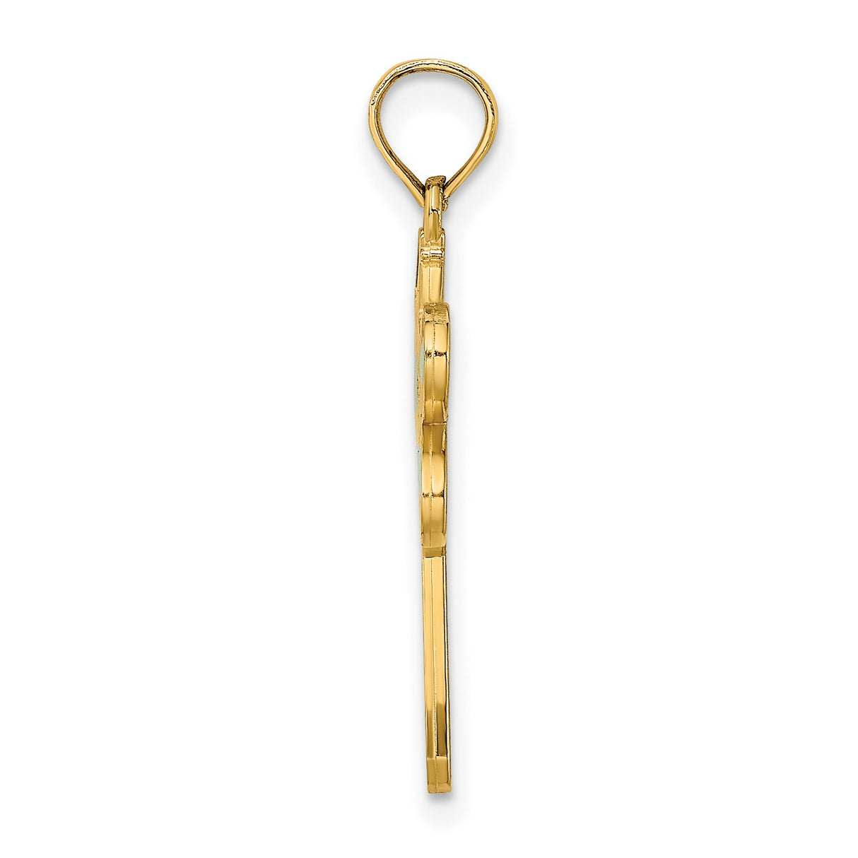 14k Yellow Gold Dragonfly Pendant with Multicolor Enamel Wings, Nature-Inspired Whimsical Charm