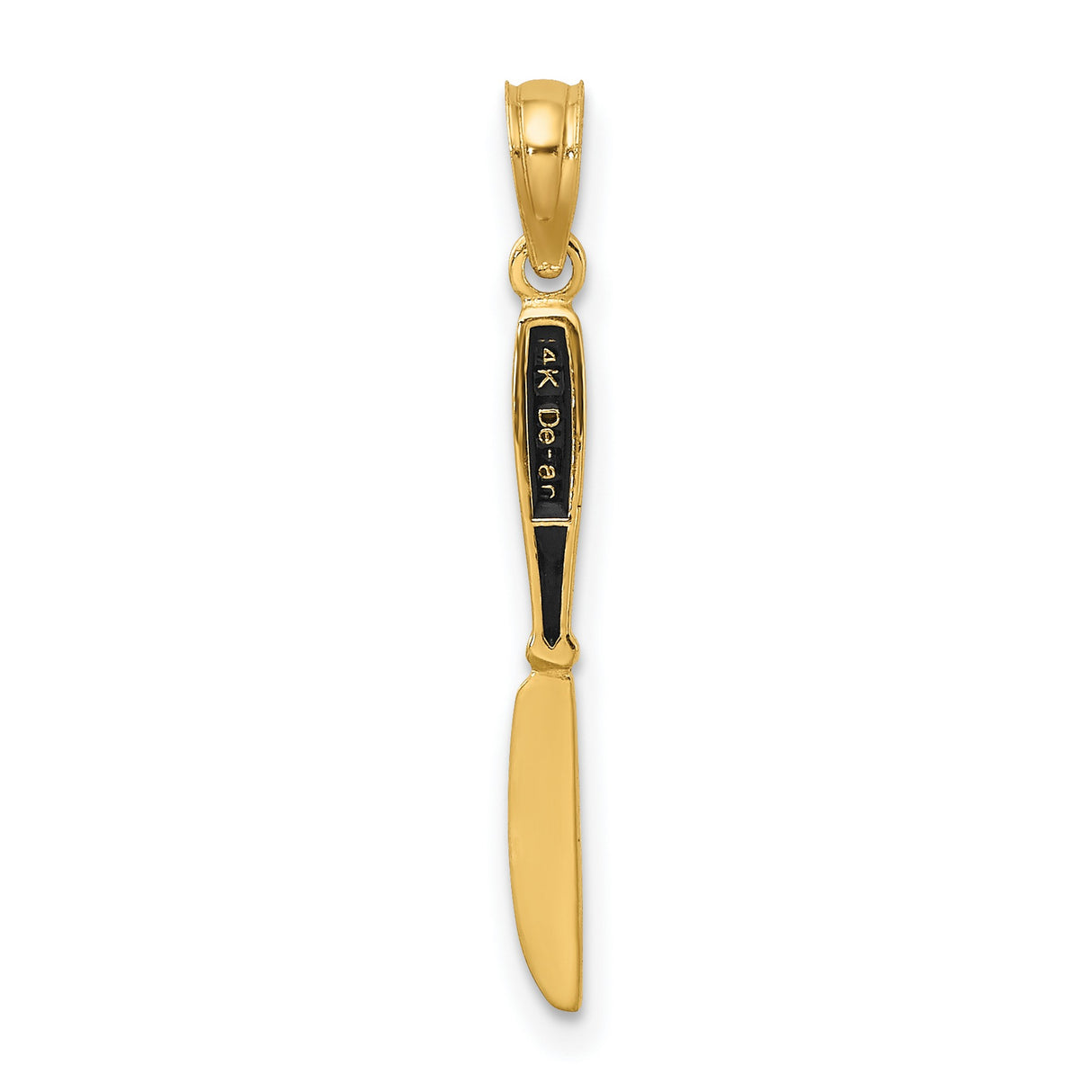 14k Yellow Gold Butter Knife Pendant, Miniature Culinary Charm for Women or Unisex Wear