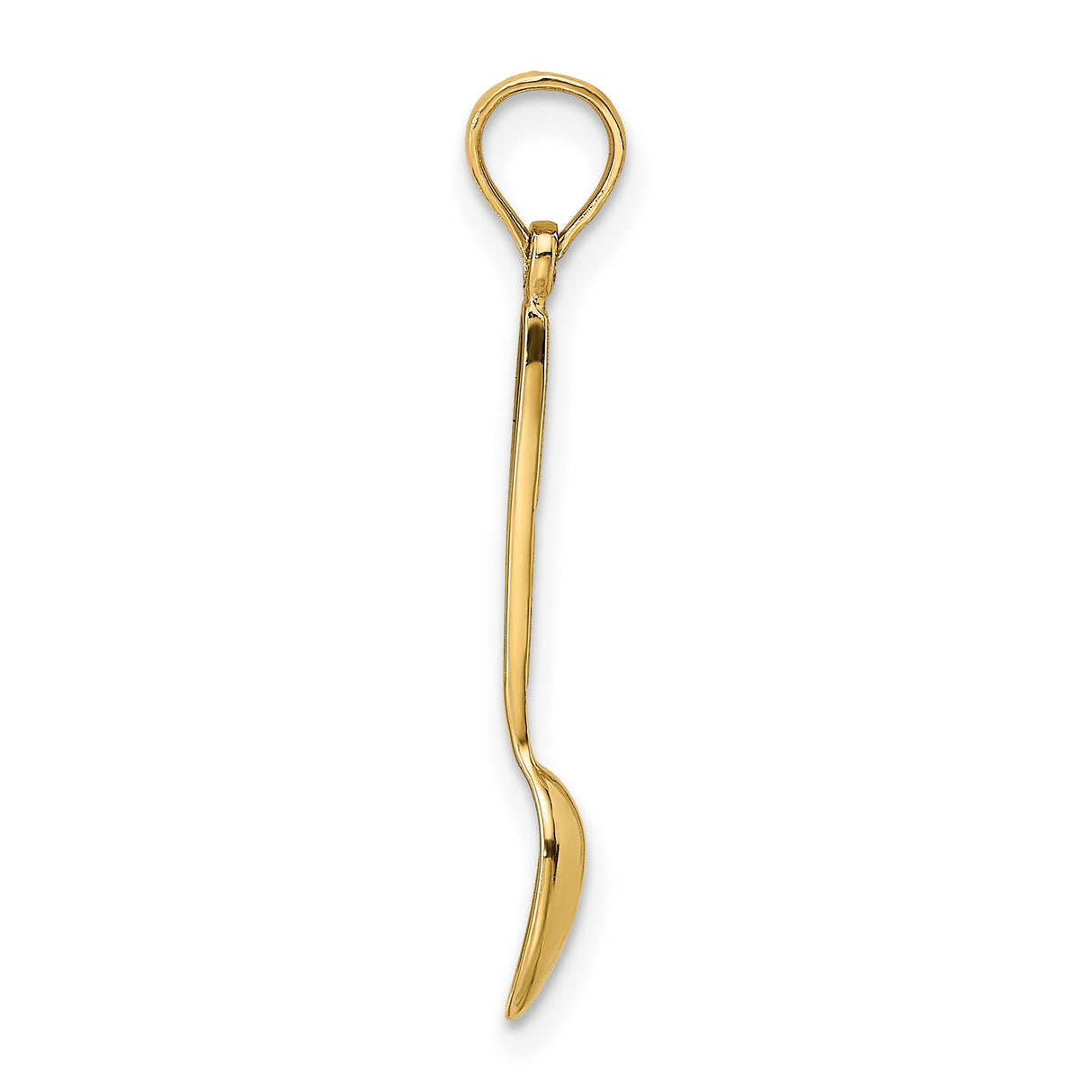 14k Yellow Gold Spoon Pendant Charm, Miniature Culinary Design for Women or Unisex Wear