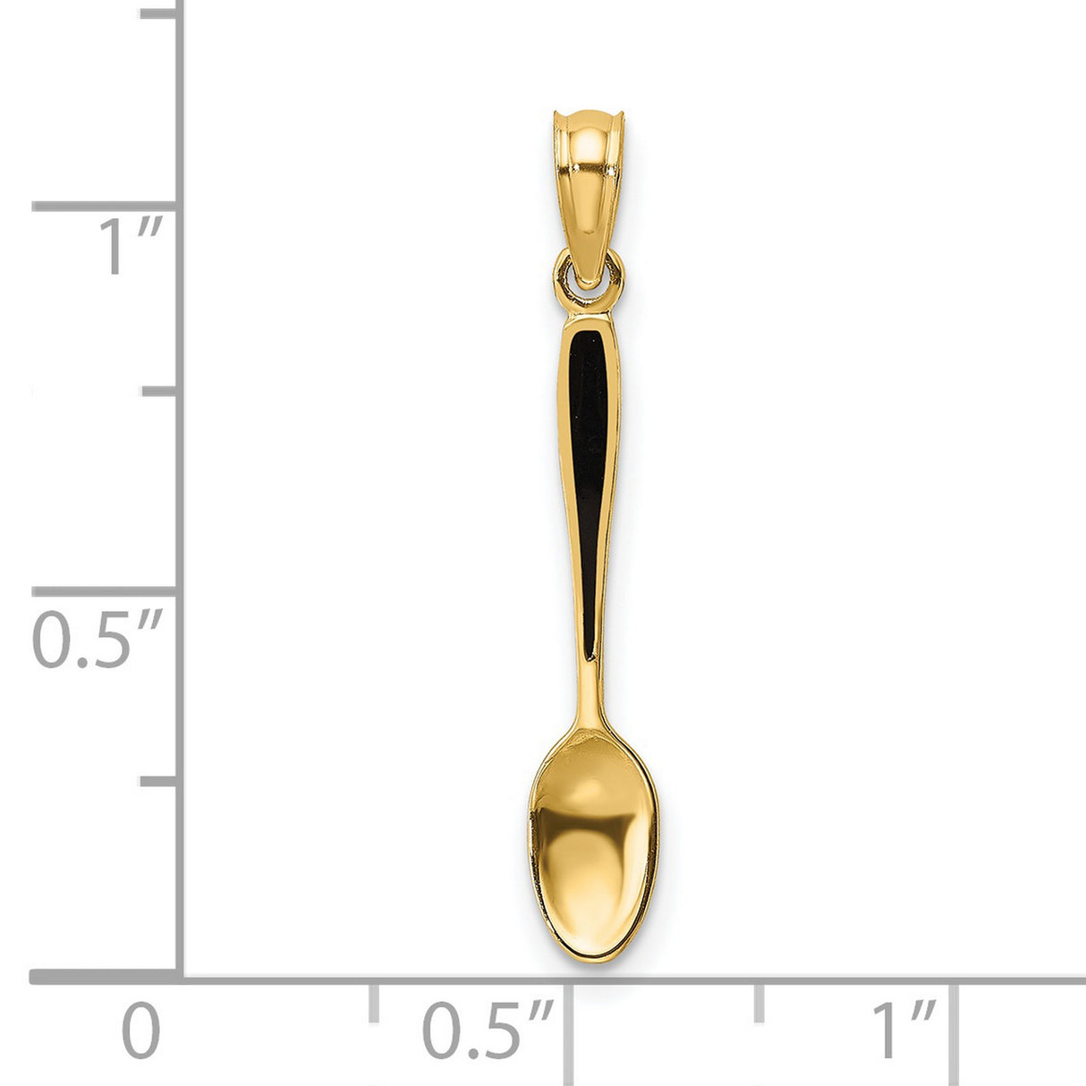 14k Yellow Gold Spoon Pendant Charm, Miniature Culinary Design for Women or Unisex Wear