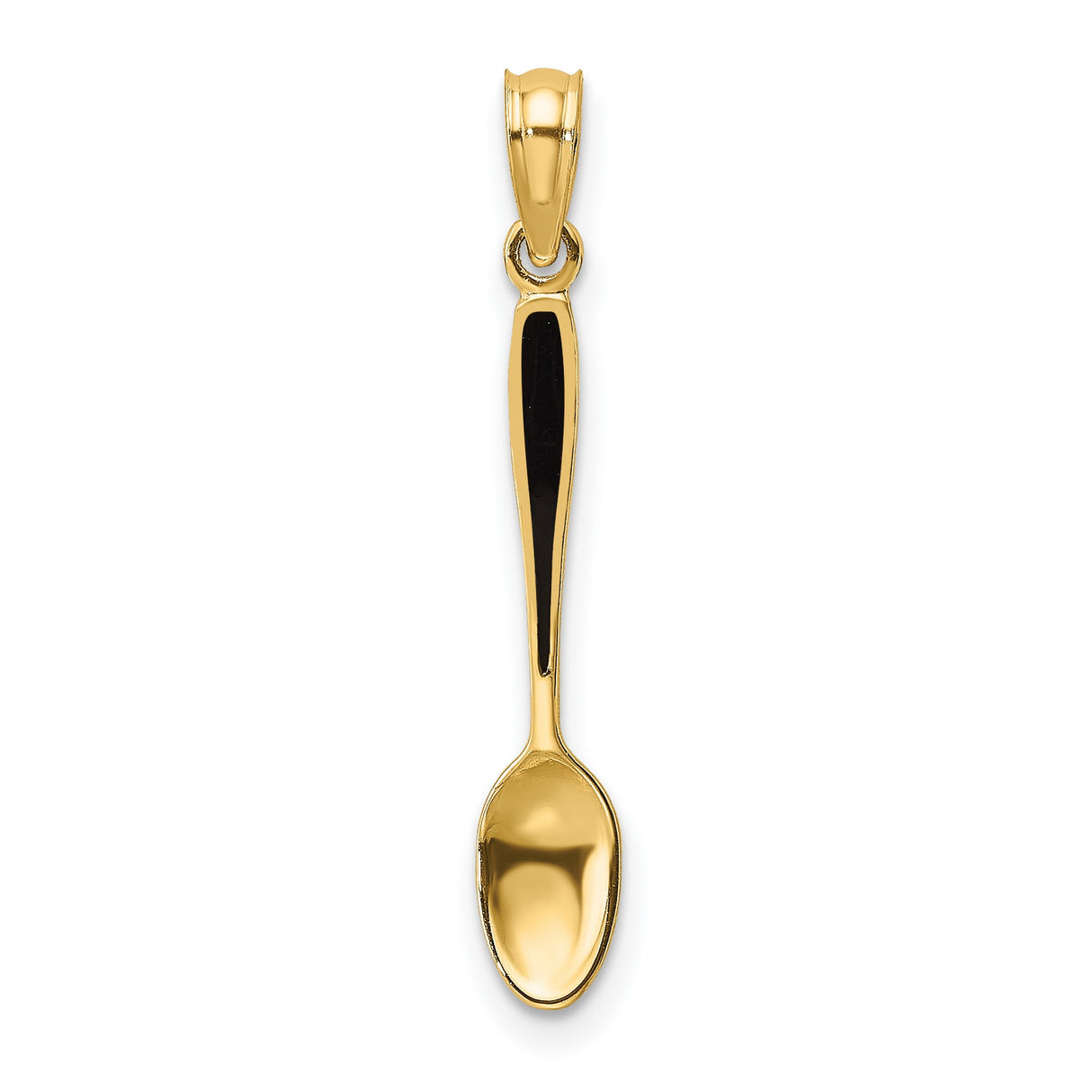 14k Yellow Gold Spoon Pendant Charm, Miniature Culinary Design for Women or Unisex Wear