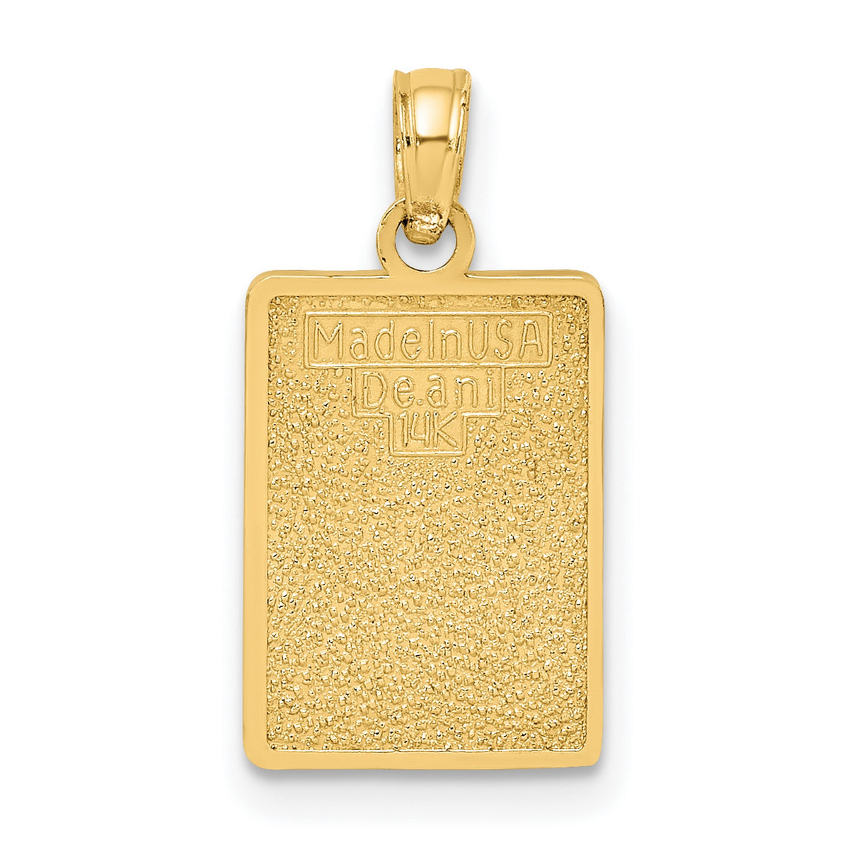 14k Yellow Gold Key West Pendant with Green Mile Zero Road Sign Design
