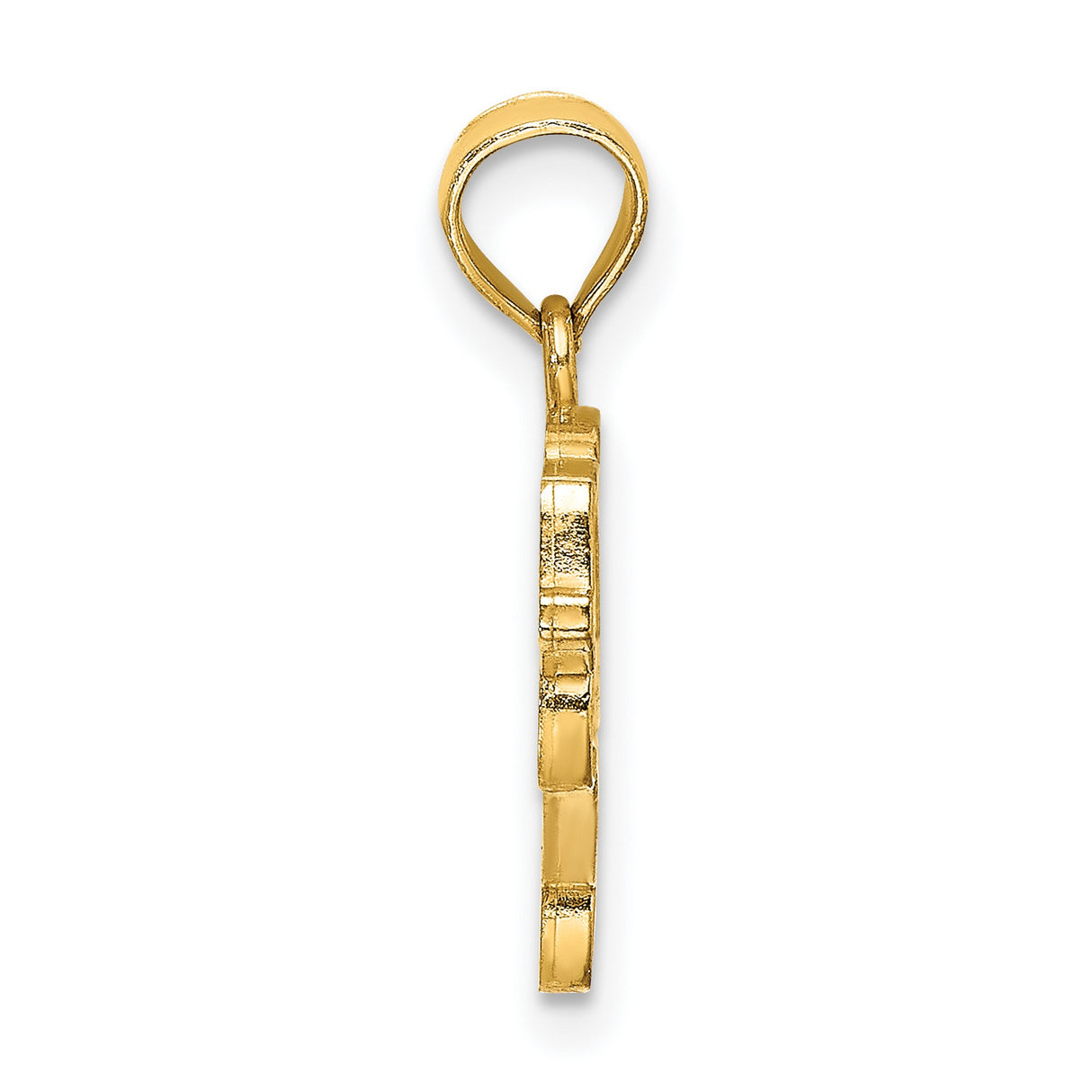 Enamel Taxi Charm Pendant in Real 14k Yellow Gold