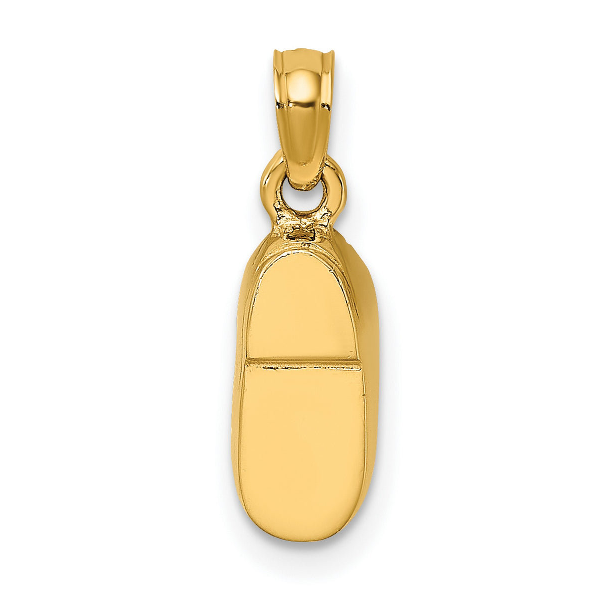 14k Multi-Tone Gold Ballet Slipper Pendant with Pink Enamel and Rhodium Bow Accent, Dance Charm for Women or Girls