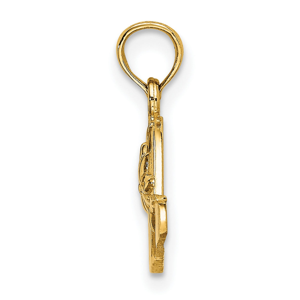 14k Yellow Gold Hat Pendant with Red Enamel Sun Hat Design and Flower Accent