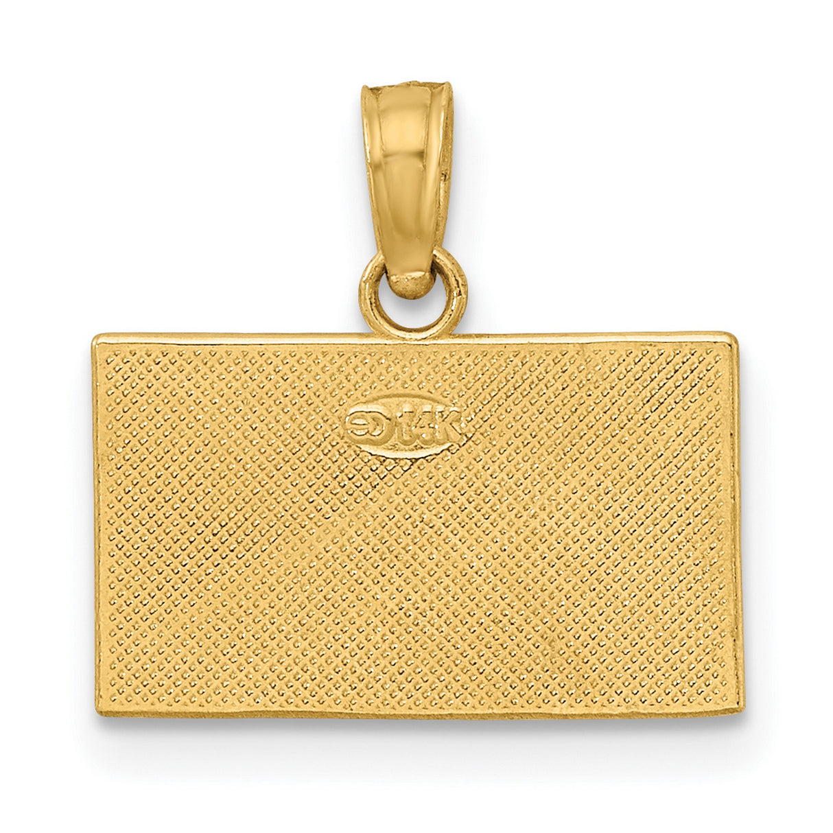 14k Yellow Gold Scuba Diver Flag Pendant, Red and White Diving Symbol, Nautical Charm