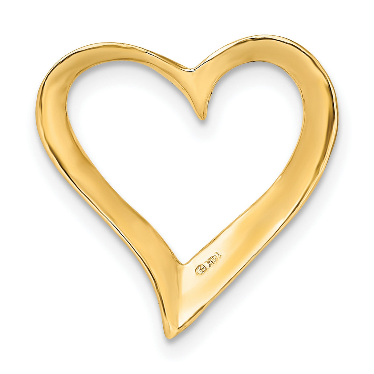 14k Yellow Gold Heart Pendant, Open Minimalist Design, Romantic Symbol of Love for Women
