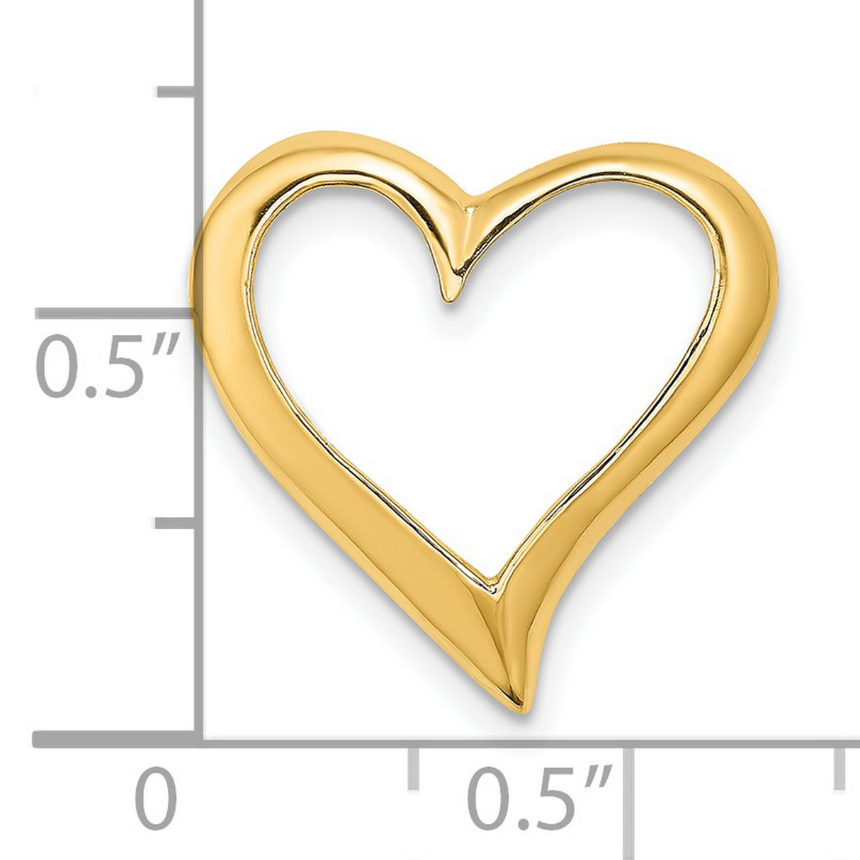 14k Yellow Gold Heart Pendant, Open Minimalist Design, Romantic Symbol of Love for Women