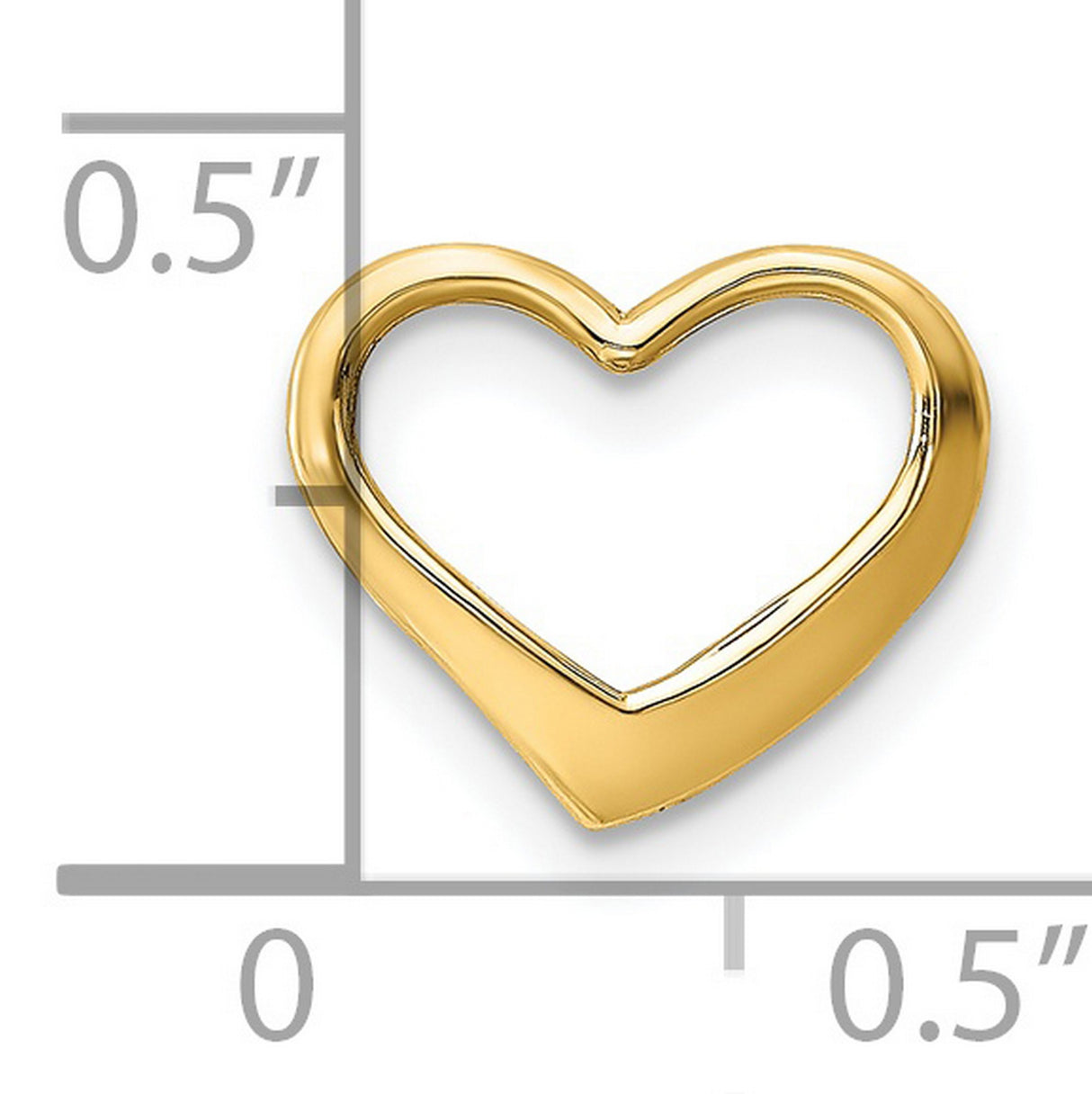 14k Yellow Gold Open Heart Pendant, Minimalist Love Charm for Women
