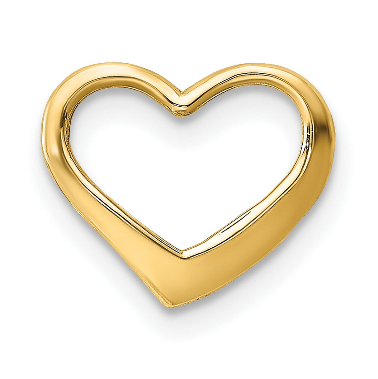 14k Yellow Gold Open Heart Pendant, Minimalist Love Charm for Women