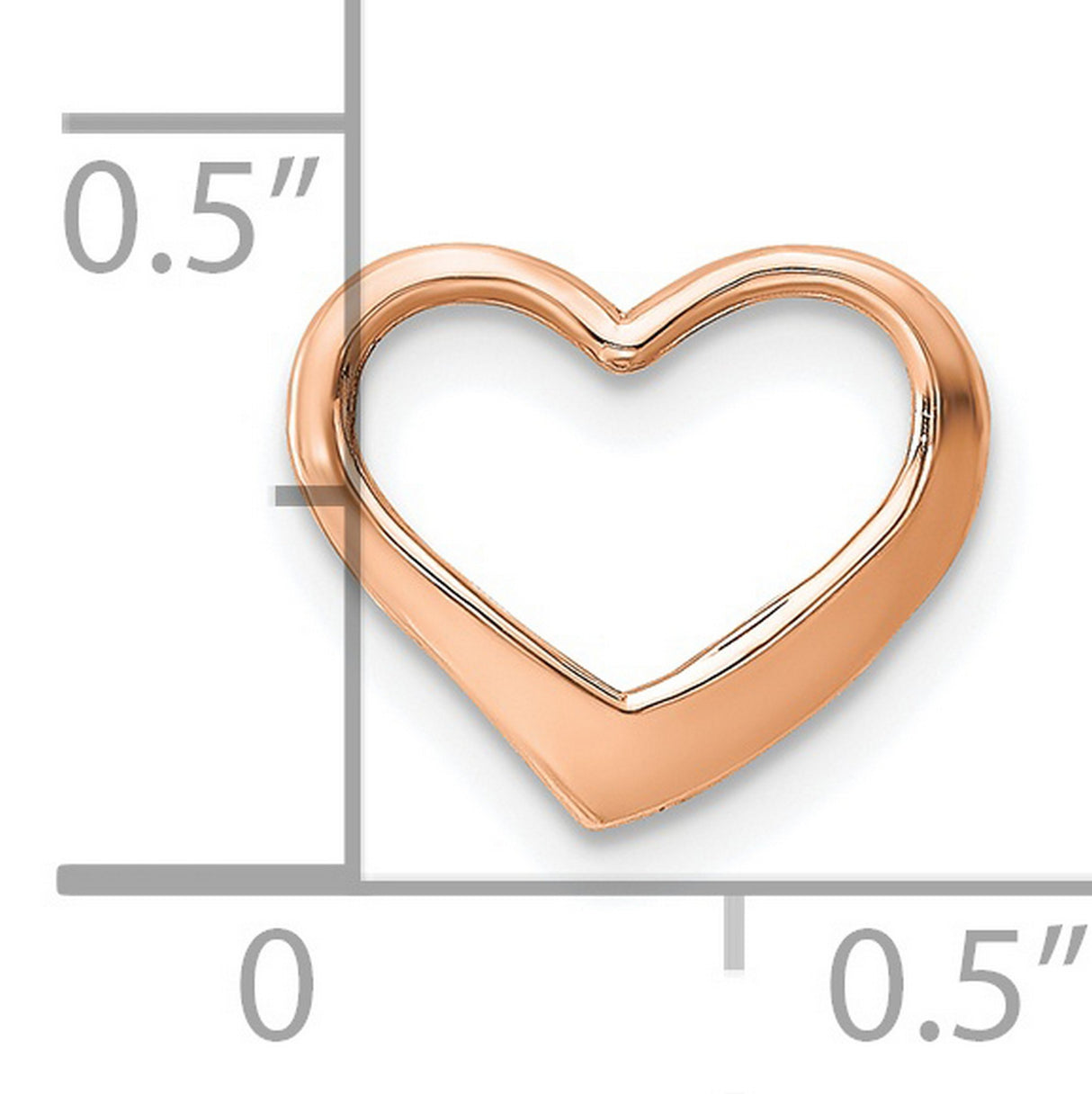14k Rose Gold Heart Pendant, Open Minimalist Design for Women