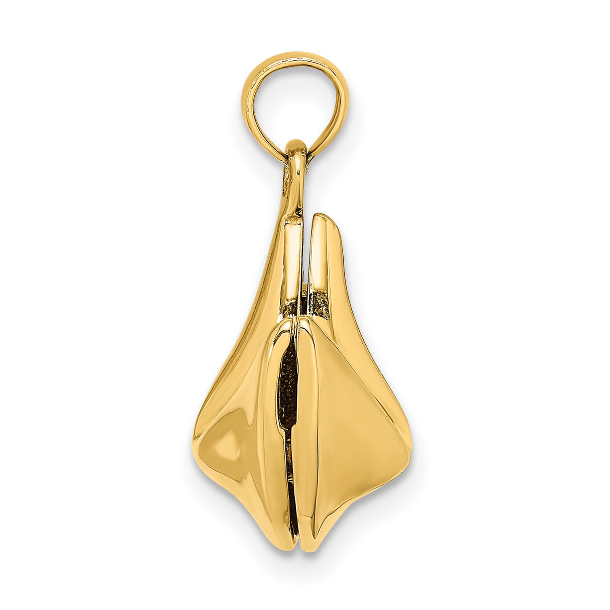 14k Yellow Gold Fortune Cookie Locket Pendant, Hinged Design, Good Luck Charm for Women
