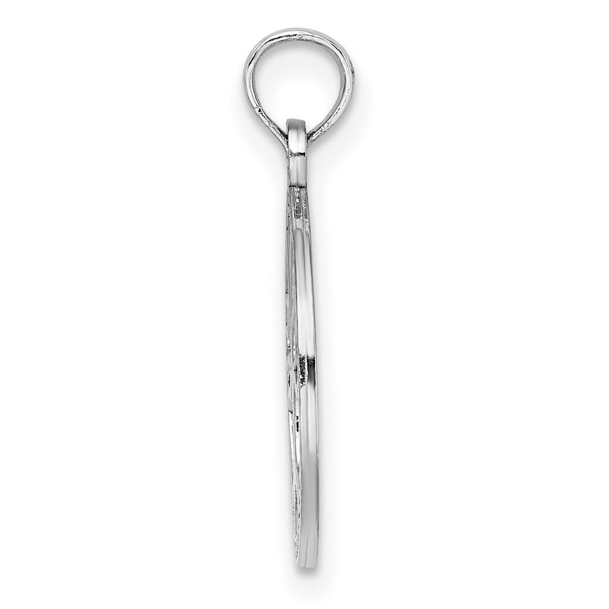 14k White Gold Tree of Life Pendant with Openwork Design and Beaded Edge