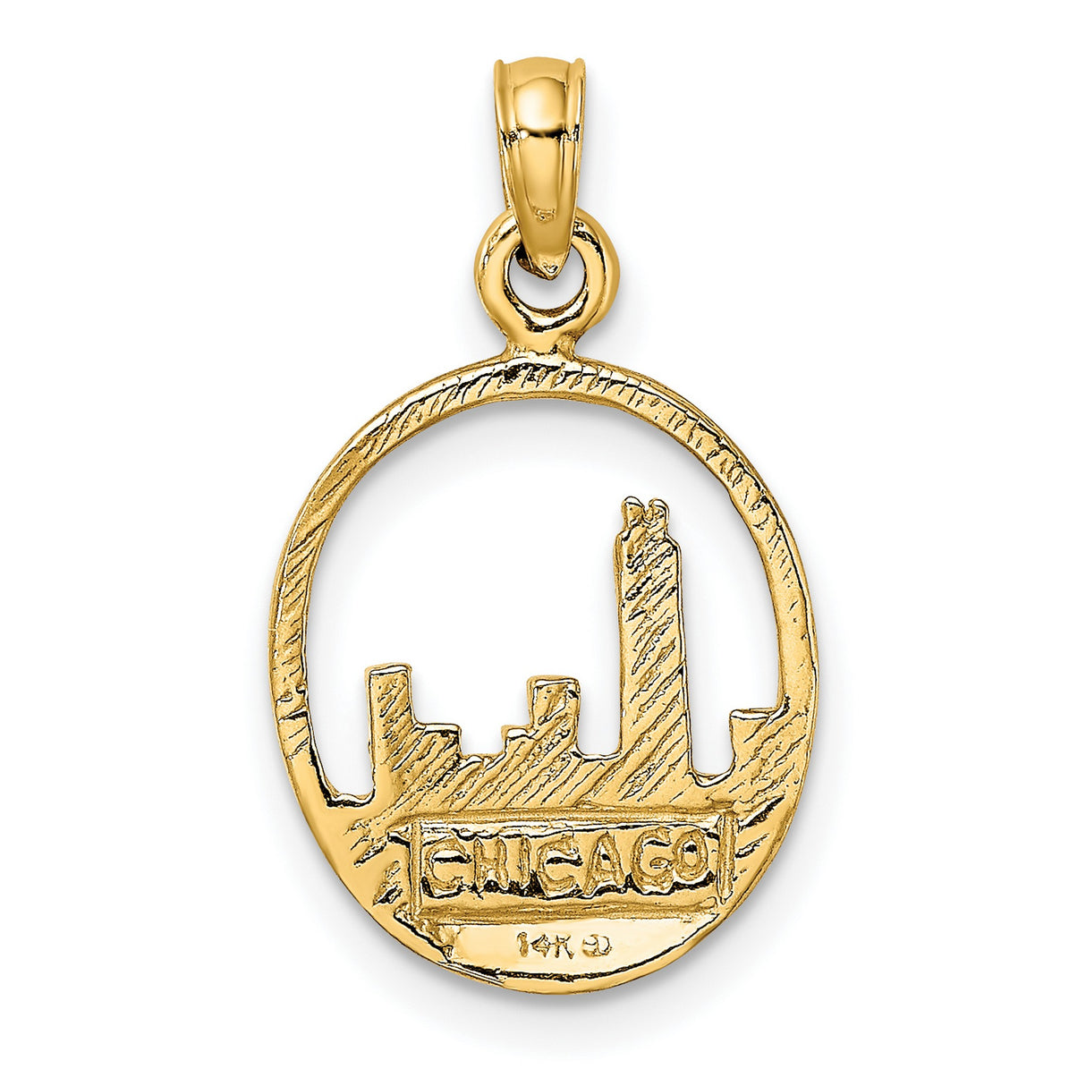 14k Yellow Gold Skyline Pendant, Urban Cityscape Charm, Minimalist Travel Jewelry