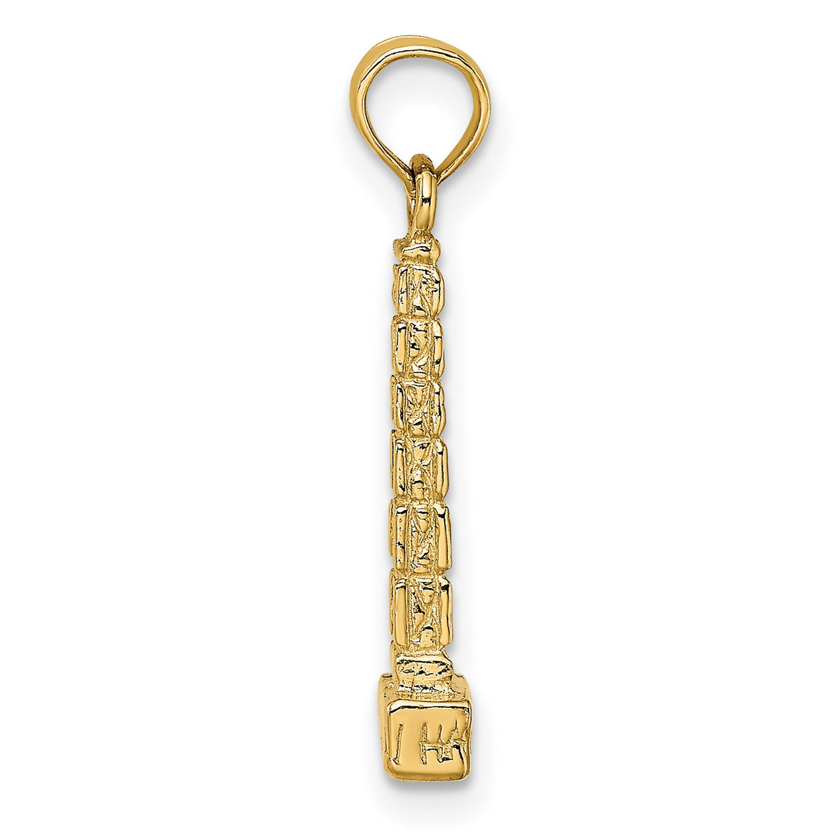 14k Yellow Gold Washington Monument Pendant, Obelisk Architecture Charm for Patriotism and Travel