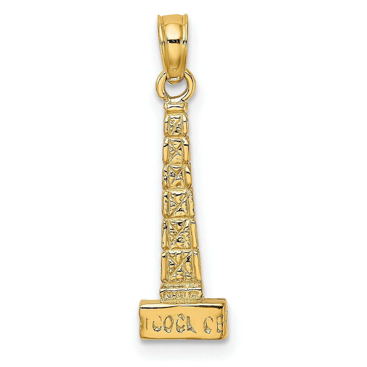 14k Yellow Gold Washington Monument Pendant, Obelisk Architecture Charm for Patriotism and Travel