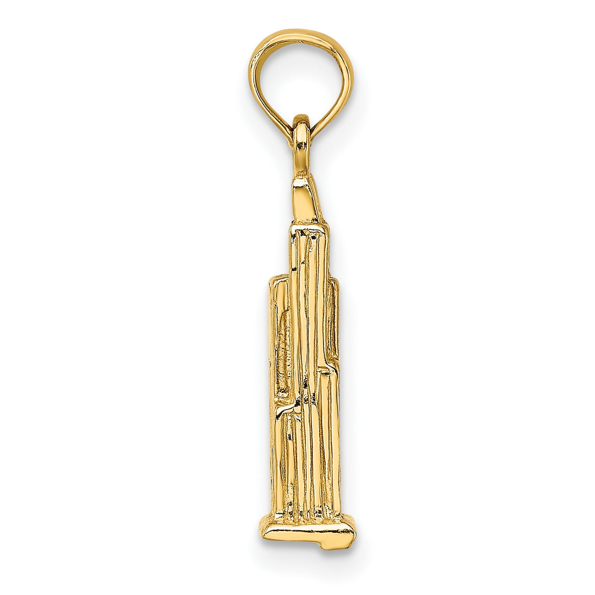 14k Yellow Gold Empire State Building Pendant, New York City Skyscraper Charm