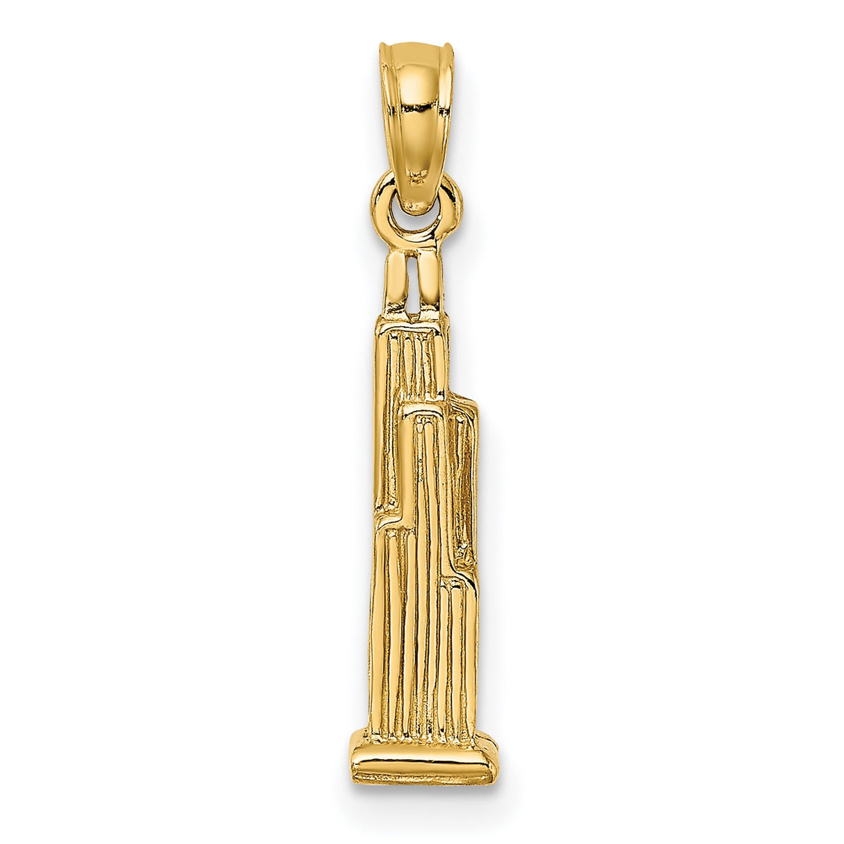 14k Yellow Gold Empire State Building Pendant, New York City Skyscraper Charm