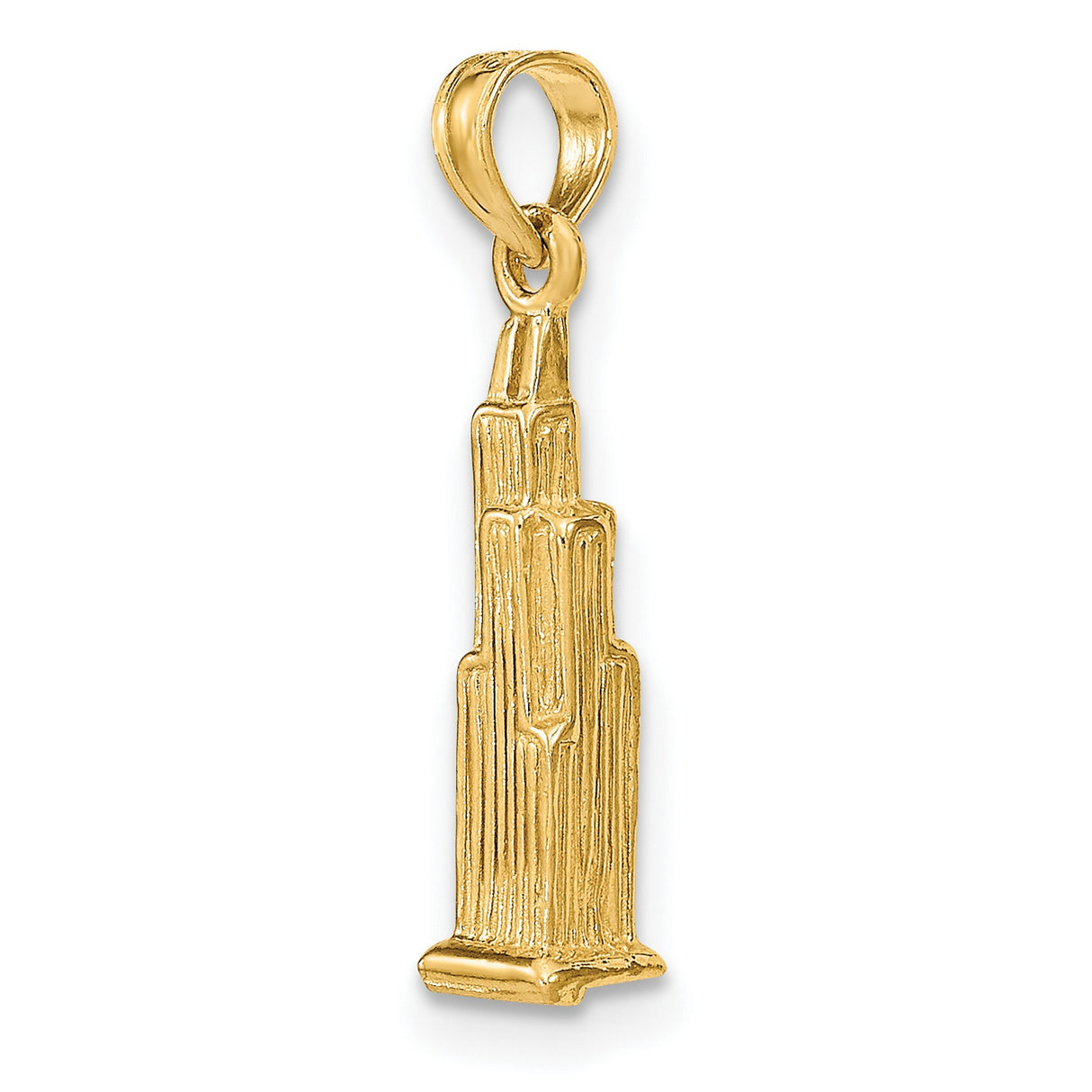 14k Yellow Gold Empire State Building Pendant, New York City Skyscraper Charm