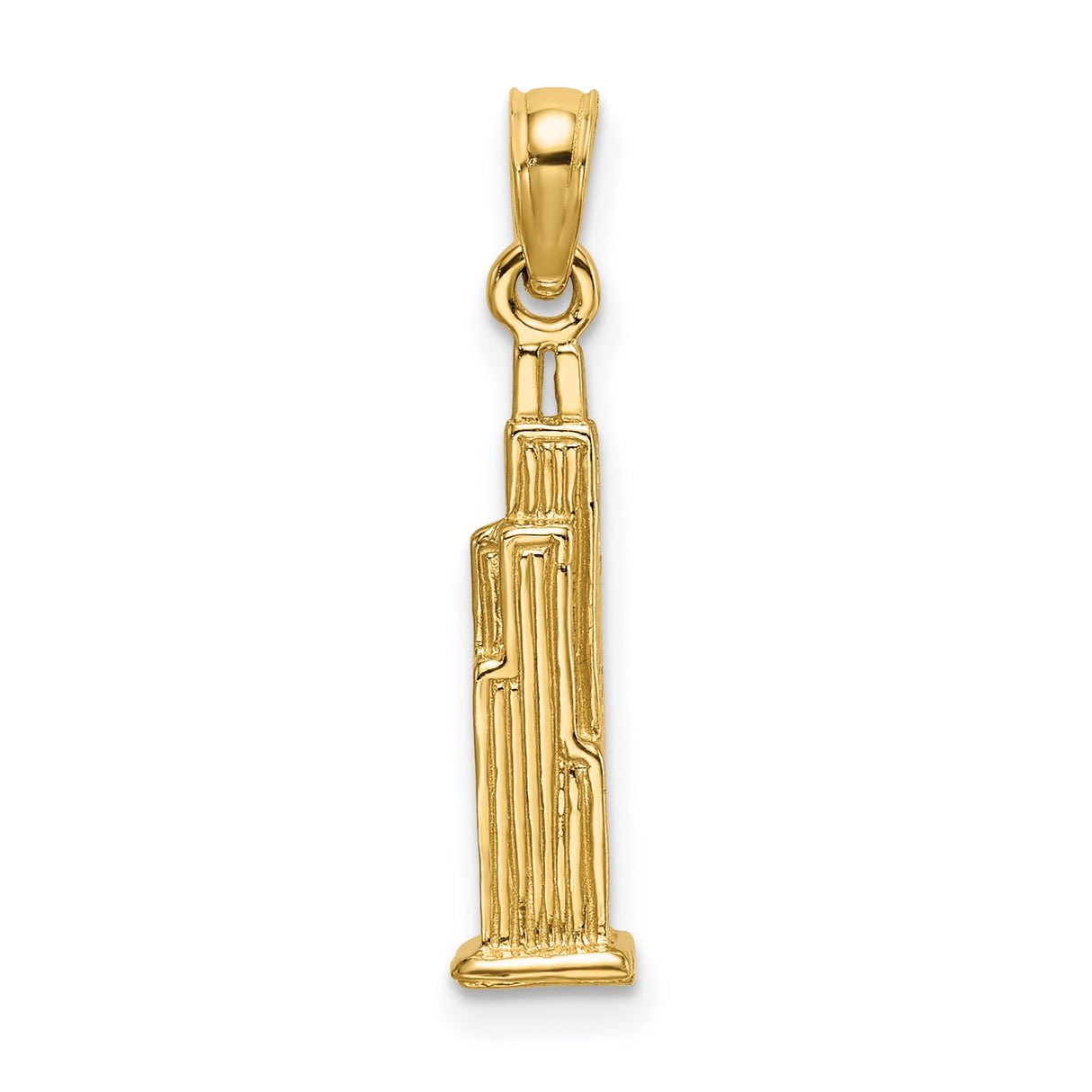 14k Yellow Gold Empire State Building Pendant, New York City Skyscraper Charm