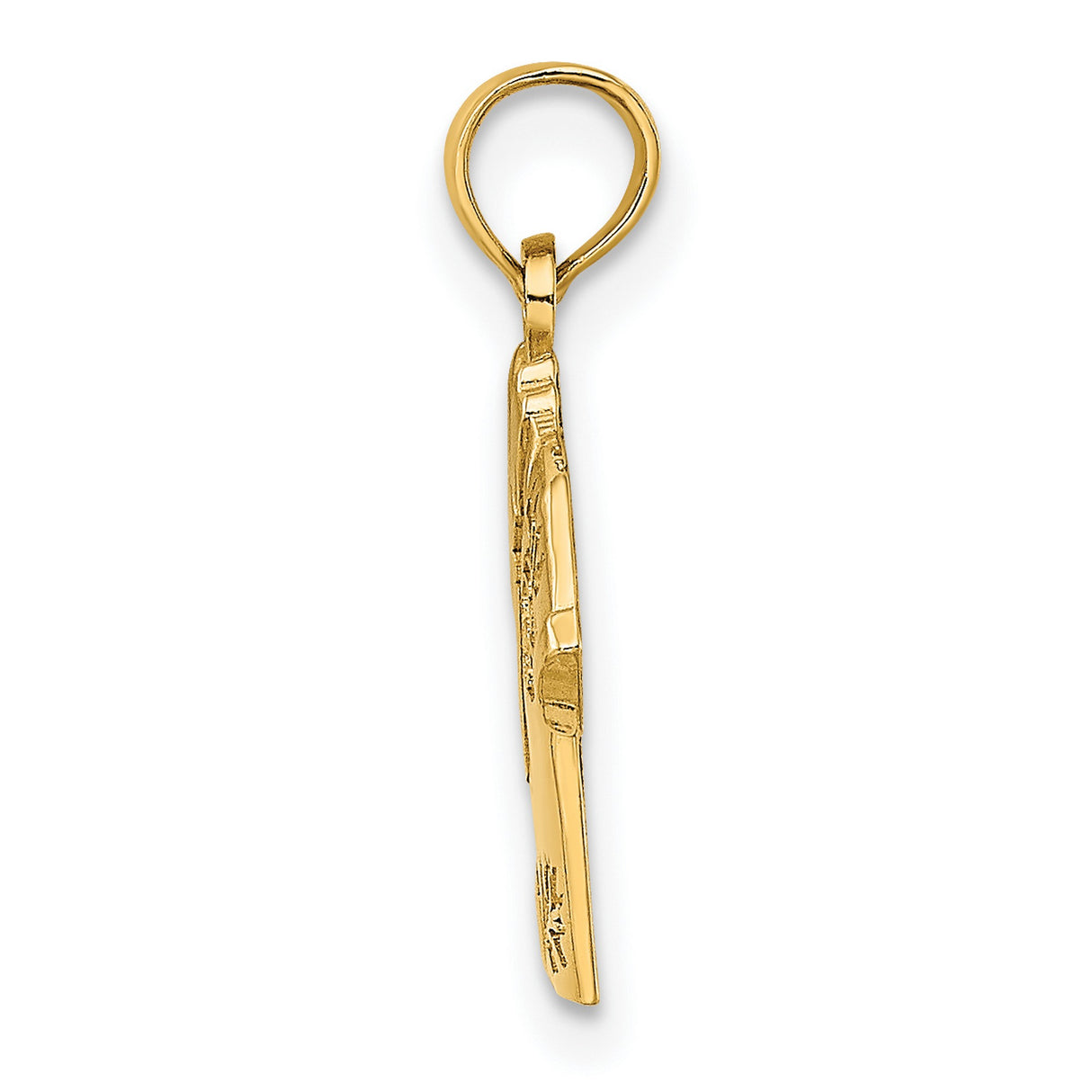 14k Yellow Gold Hawaiian Shirt Pendant with Pineapple and Leaf Detail, Tropical Unisex Charm