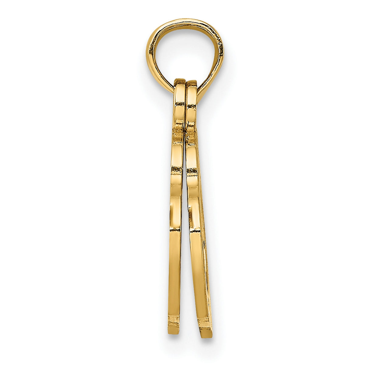 14k Yellow Gold Handcuff Pendant, Dual Handcuffs Symbolizing Justice and Strength