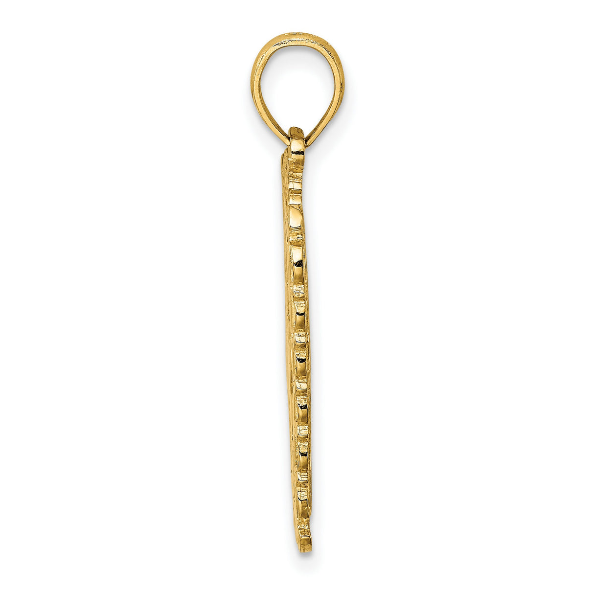 14k Yellow Gold Ace of Hearts Pendant, Heart Playing Card Charm, Romantic Jewelry for Women