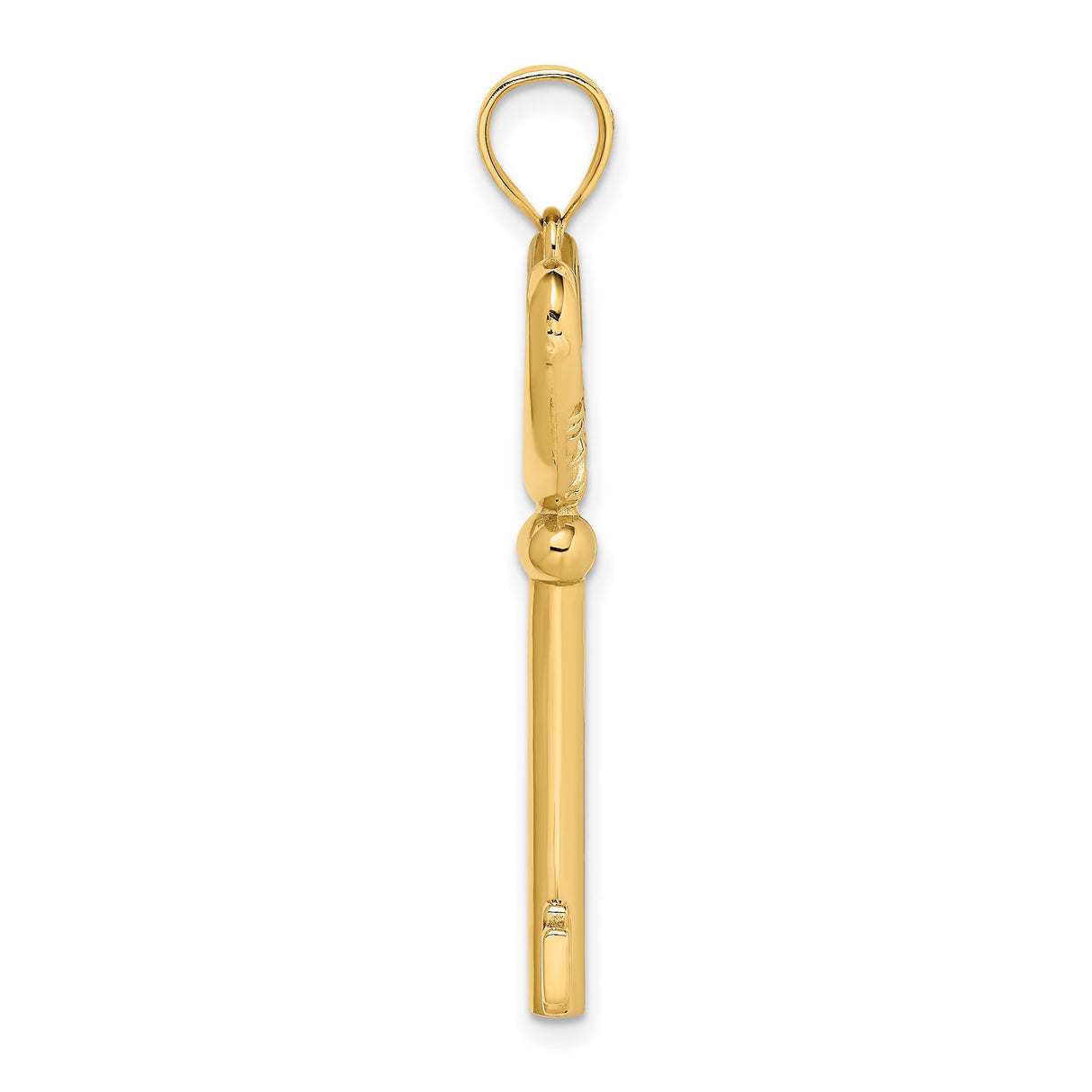 14k Yellow Gold Heart Key Pendant, Symbol of Love and Emotional Connection for Women