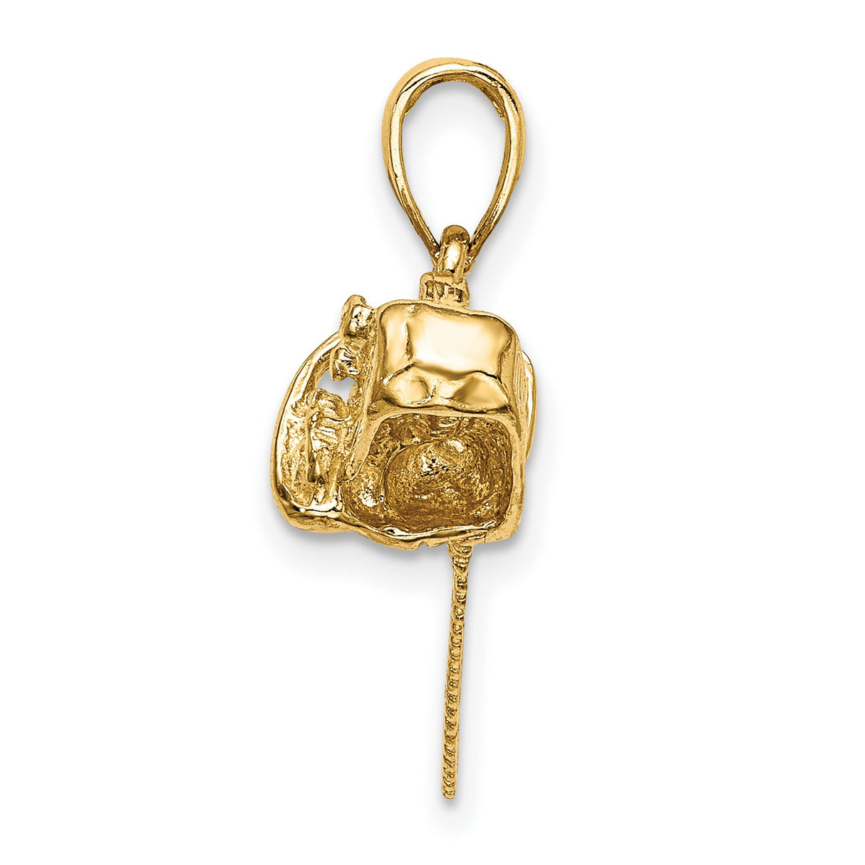 14k Yellow Gold Chainsaw Pendant, Rugged Industrial Tool Charm for Men or Unisex Wear