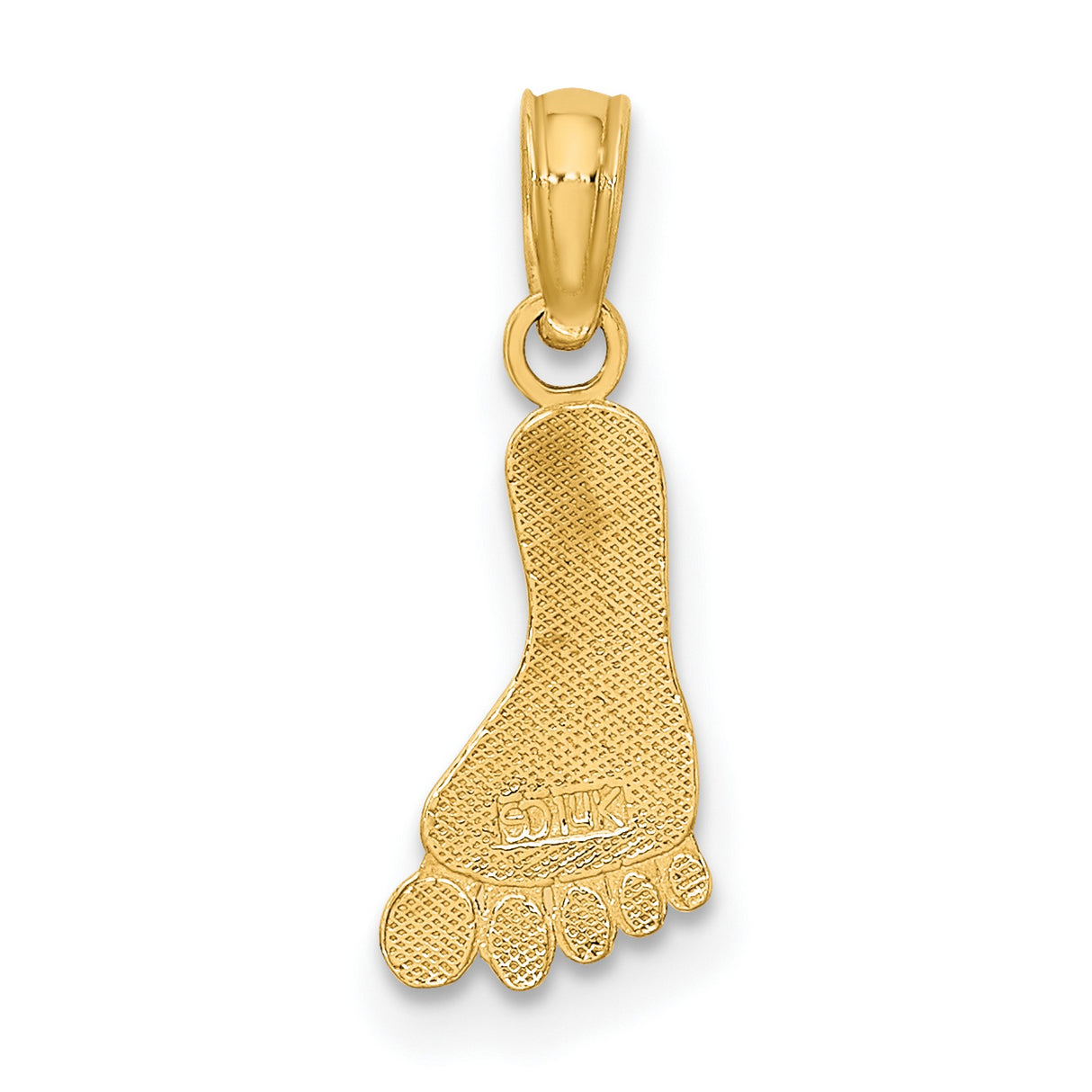 14k Yellow Gold Baby Footprint Pendant Charm, Minimalist Design Symbolizing Love and Family