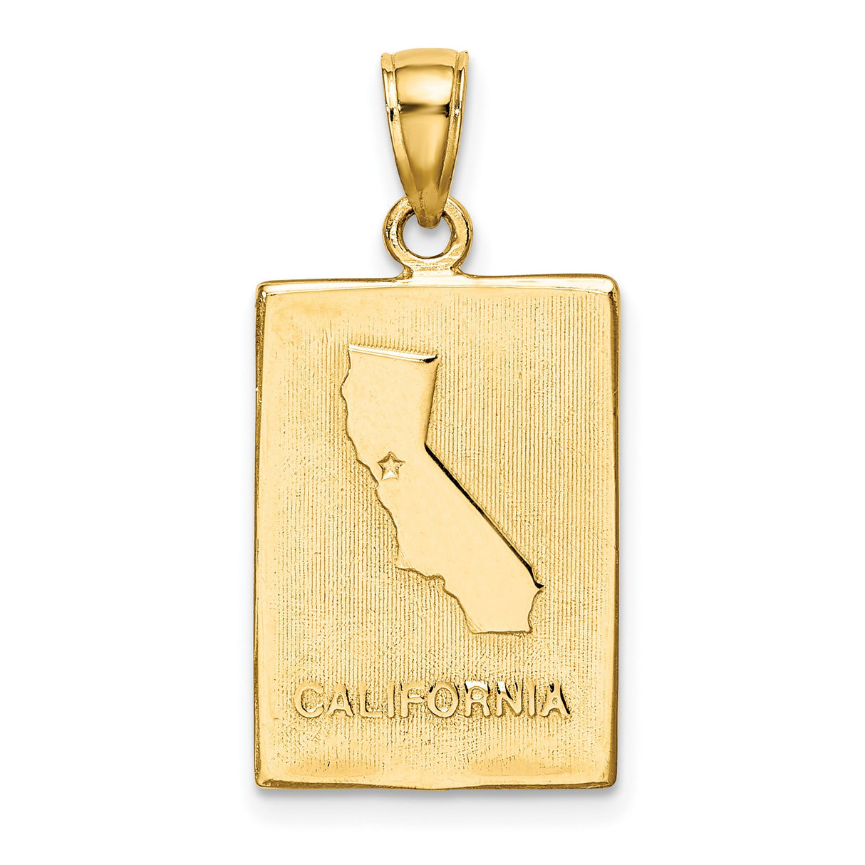 14k Yellow Gold San Francisco Pendant with Golden Gate Bridge and Cable Car Design
