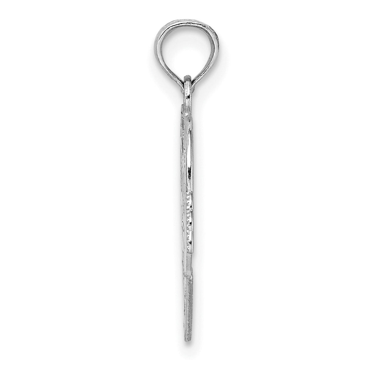 14k White Gold Claddagh Pendant with Heart, Crown, Hands, and Celtic Knot Design