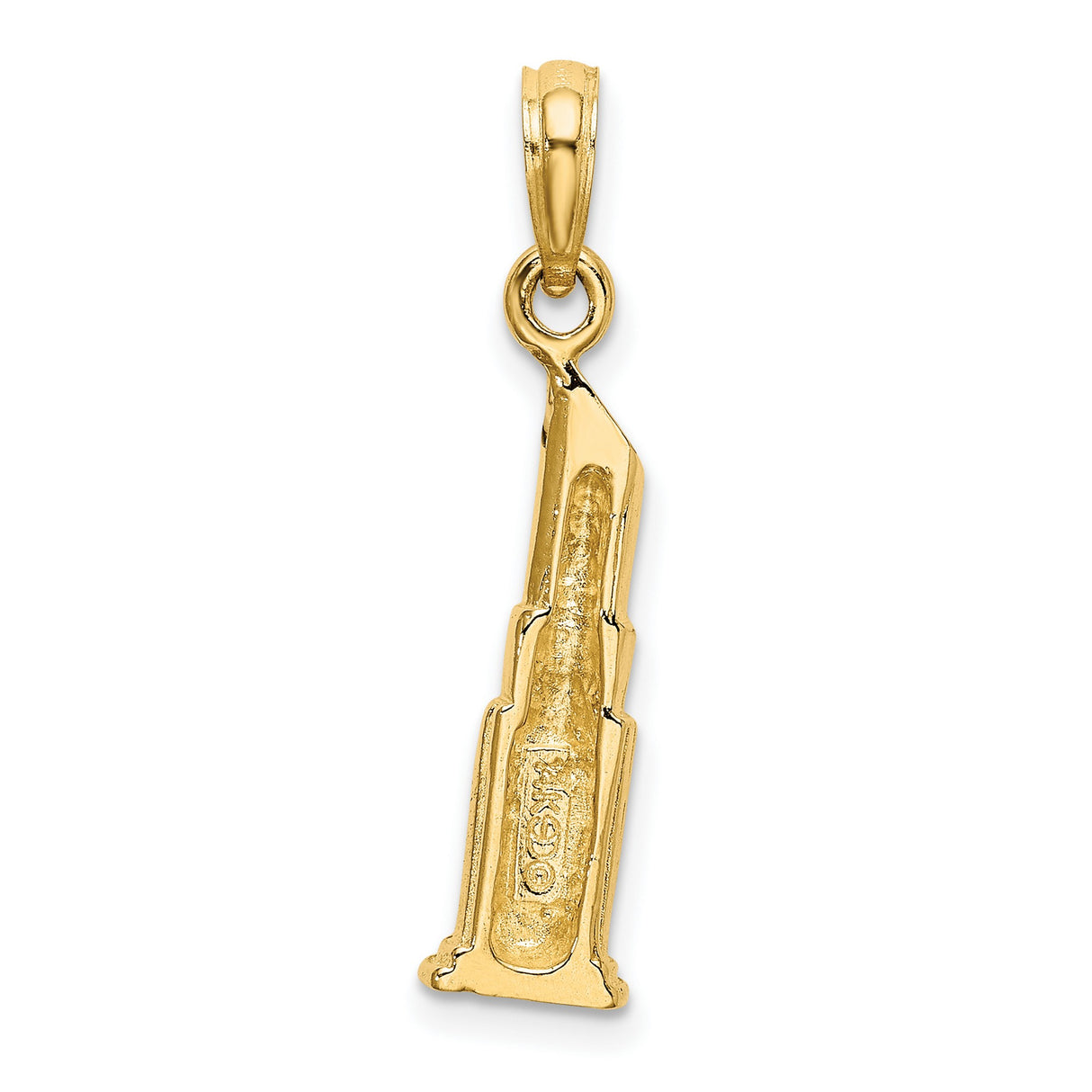 14k Yellow Gold Lipstick Pendant, Detailed Makeup Charm Symbolizing Beauty and Self-Expression
